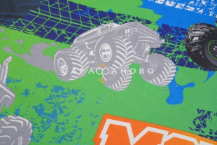 Ткань Бязь 150 см Премиум Детская коллекция «Монстр трак» рис 13087 вид 1 На отрез