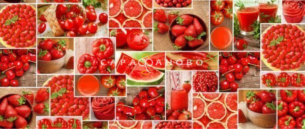 Ткань Полотно вафельное 150 см "Сочное ассорти" рис 30216 вид 1 На отрез