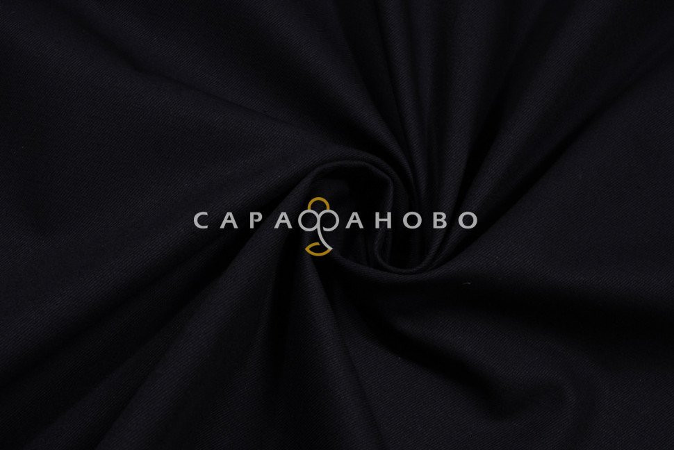 Ткань Саржа 150 см 12с18 260 гр. №315 Чёрный На отрез